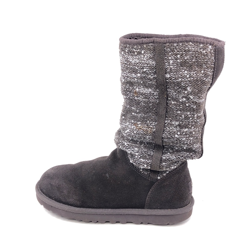 UGG Camaya Sequin Knit Suede Winter Boots 7